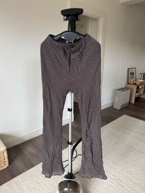 DISSH Women's Brown Geometric Straight-Leg Pants